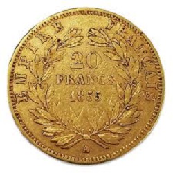 金製品 画像 K21.6 ナポレオン有冠金貨 20フラン フランス