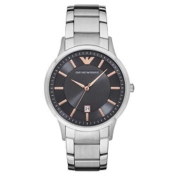 時計 画像 腕時計 メンズ エンポリオアルマーニ EMPORIO ARMANI RENATO グレー シルバー 美品
