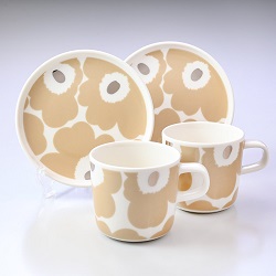 食器 画像 マリメッコ marimekko ラテマグ&プレートセット UNIKKO ベージュ