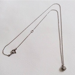プラチナ製品 画像 Pt585 ネックレス 小豆チェーン ダイヤ