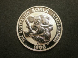 プラチナ製品 画像 Pt1000 コアラコイン 1oz オーストラリア  1990年