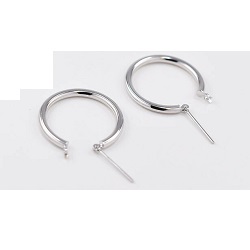 金製品 画像 K14WG 14金ホワイトゴールド ピアス フープ