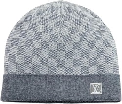 ルイヴィトン 画像 ニット帽 ダミエ LVロゴ グレー ボネプティ