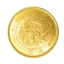 金製品 画像 K21.6 21.6金 旧五圓 金貨 明治四年