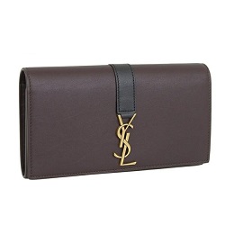 ブランド品 画像 イヴサンローラン YSL 長財布 レザー ブラウン