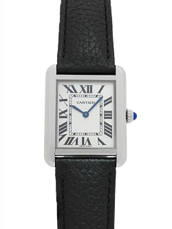 時計 画像 腕時計 レディース カルティエ Cartier タンクソロSM レザーベルト 美品