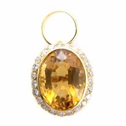 金製品 画像 K17 17金 ペンダントトップ シトリン ダイヤ