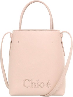 ブランド品 画像 クロエ Chloe 2WAYバッグ センスマイクロトート セメントピンク カーフレザー