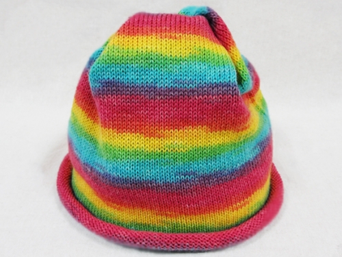 ☆手編み レインボー カラー ファー付 フワフワ♡ 円座 ☆ 秋冬毛糸 『フラフィーファー 6番色 フェアリーレインボウ』 World