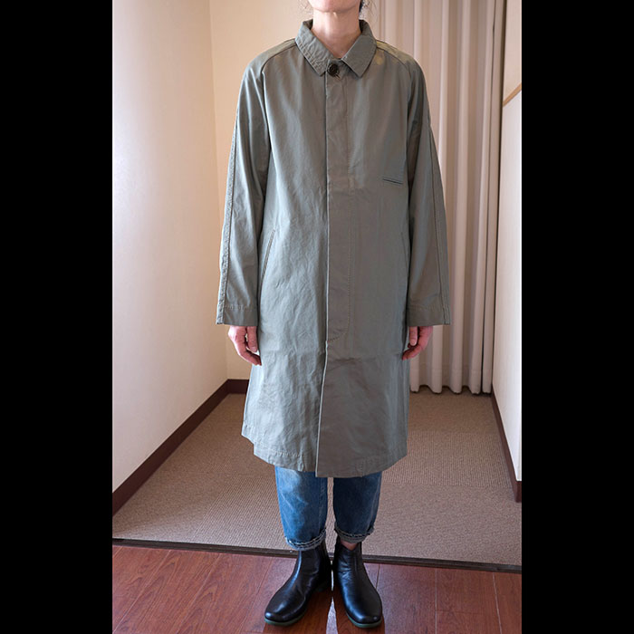【homspun】ホームスパン　ギャバ　ステンカラーコート homspun [ホームスパン] ステンカラーコート(172-0088)khaki