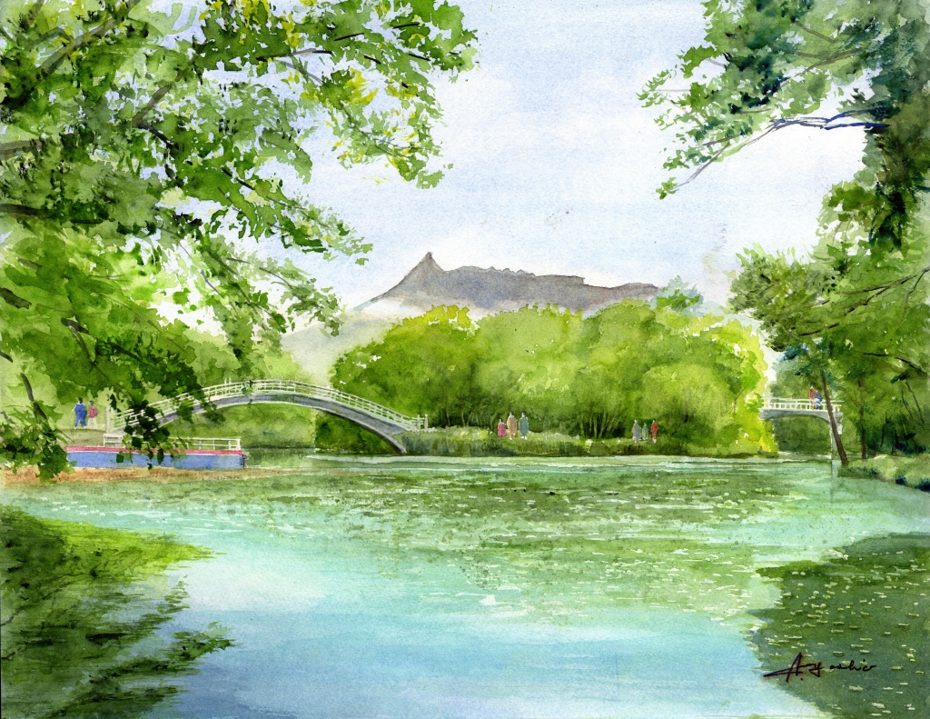 北海道 大沼公園 | レオくんの水彩スケッチ