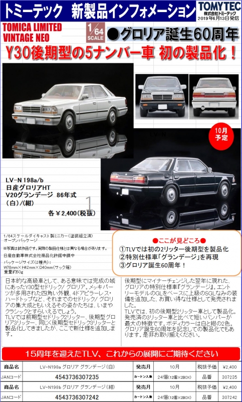 トミカリミテッドヴィンテージネオ 日産 グロリア HT V20 グランデージ 紺 LV-N233a 日産グロリア 4ドアHT V20ツインカムターボ