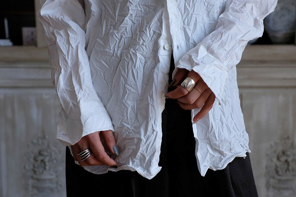 オーラリー AURALEE シャツ シワ加工 白 WRINKLED WASHED AURALEE オーラリー】WRINKLED WASHED FINX TWILL SHIRT / WHITE