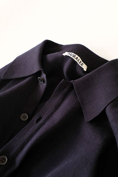 トップス AURALEE SUPER HIGH GAUGE COTTON KNIT AURALEE Super High Gauge Cotton Knit Polo - BROWN – Totem