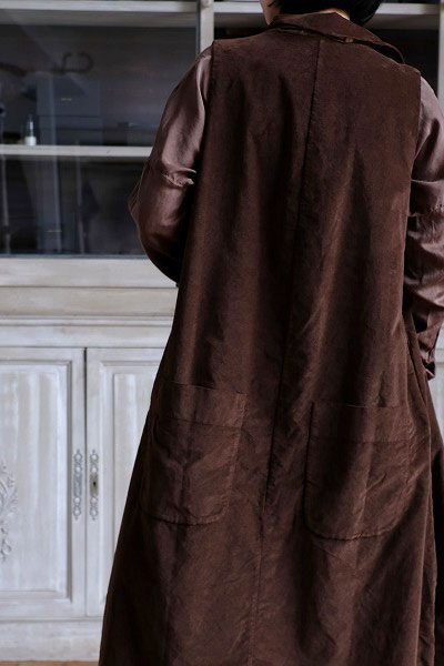 Album Di Familia ベルベットフーディコート Album Di Familia ベルベットフーディコート Velvet Long Coat