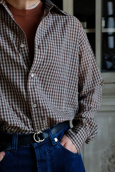 AURALEE ギンガムチェックシャツ