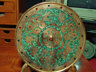 トルコ銅張りミラーS 銅飾り鏡