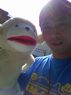 ヘーベルハウス　ラム君　ぬいぐるみ　パペット　エプロン　美品　レア　製造終了 ヘーベルハウス・キャラクター小話 ～さようならラム君の巻