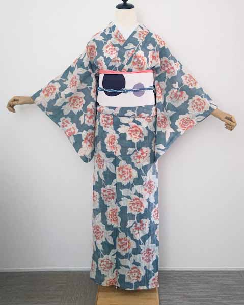 薔薇柄のガーリー小千谷ちぢみ | はきもの・きもの 弥生 ブログ