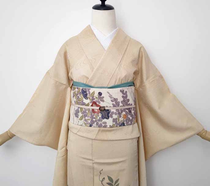 刺繍たっぷりな裾模様単衣＆お仕立て品萩と桔梗絽名古屋帯 | は