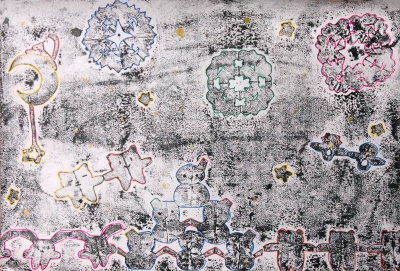 版画 雪 小学生 風景 斉藤 清 作 雪の八瀬 京都 版画
