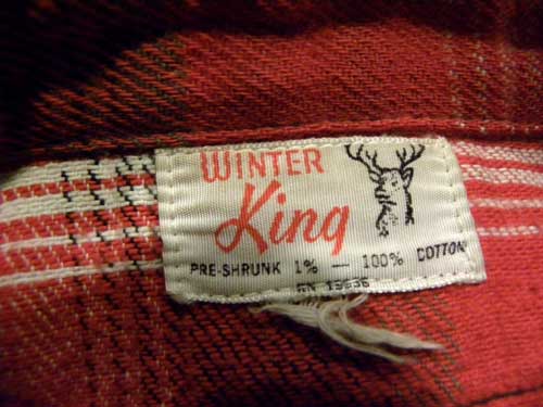 60's Winter King ビンテージ ネルシャツ ビンテージ60's○WINTER Kingチェックヘビーネルシャツ青