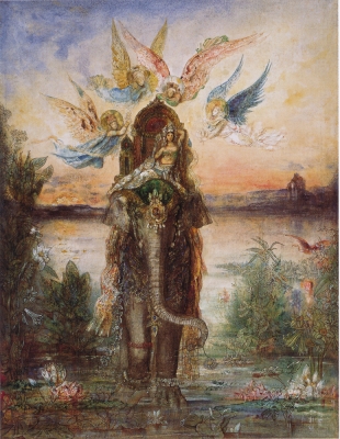 ギュスターヴ・モロー《聖なる象》（西美所蔵水彩・素描展