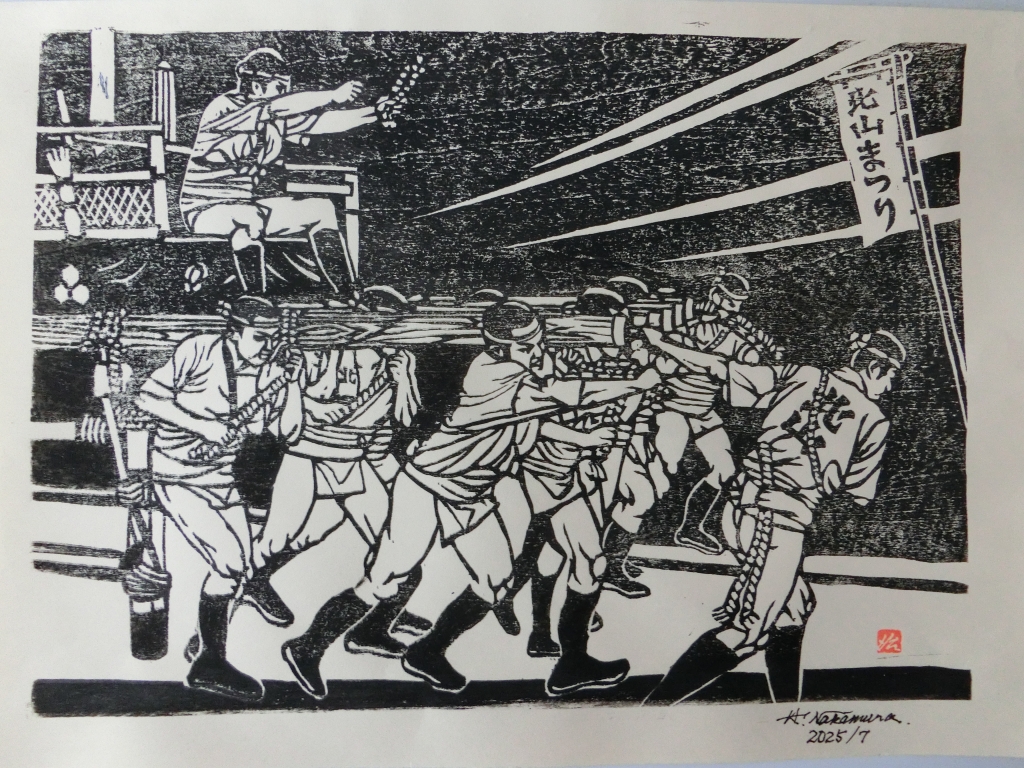 木版画『必中』 色紙『HG1975-088 木版画色紙 墨富士 林間の富士』｜【公式