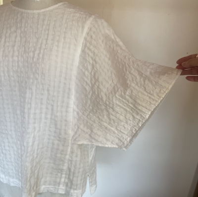 miho umezawa ギャザーブラウス CRINKLE LINEN gather sleeve blouse 【miho umezaw