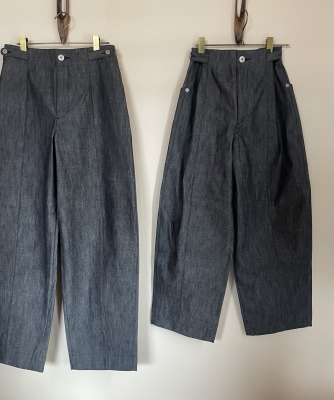 miho umezawa 平織デニム unisexコクーンパンツ | MONDAY STORE