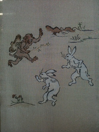 松翠閣 西陣織 鳥獣戯画