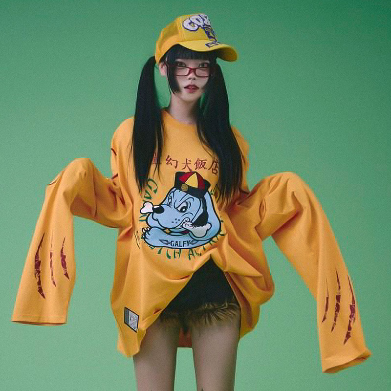 ガルフィー　キョンシー　ロンT XL GALFY tシャツ 「GALFY/ガルフィー」霊幻犬 ( キョンシー犬 )Tee