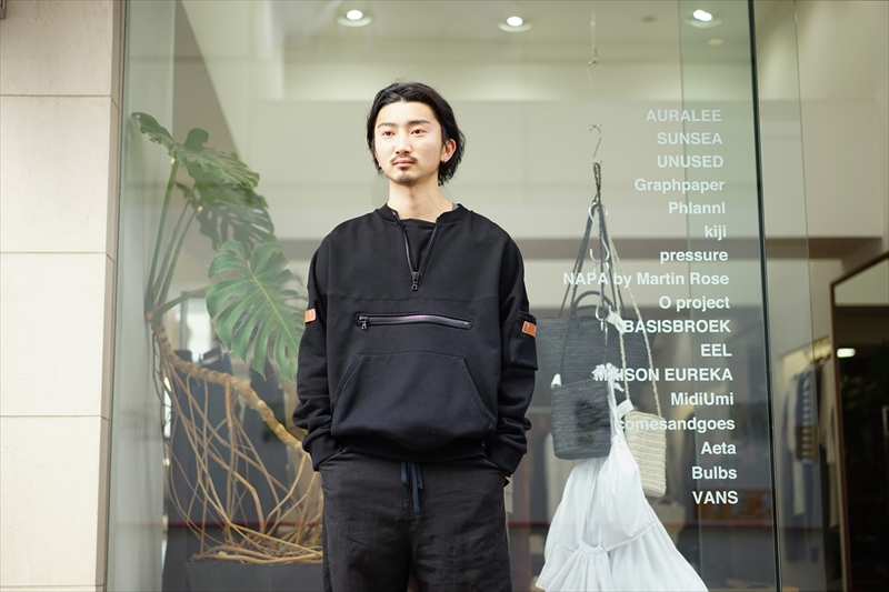 SUNSEA(サンシー)の最新作、2-tone Knit POLO、Pocket Sweat/BKのご 