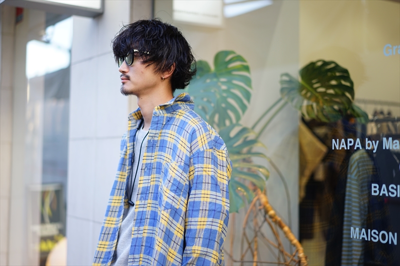 UNUSED(アンユーズド)20AW Collectionの新作、Check Shirt/Navy×Yellow