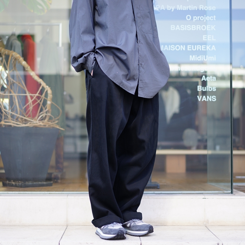 Graphpaper バンドカラーシャツ　イエロー Silicon Poplin Oversized Band Collar Shirt – Graphpaper