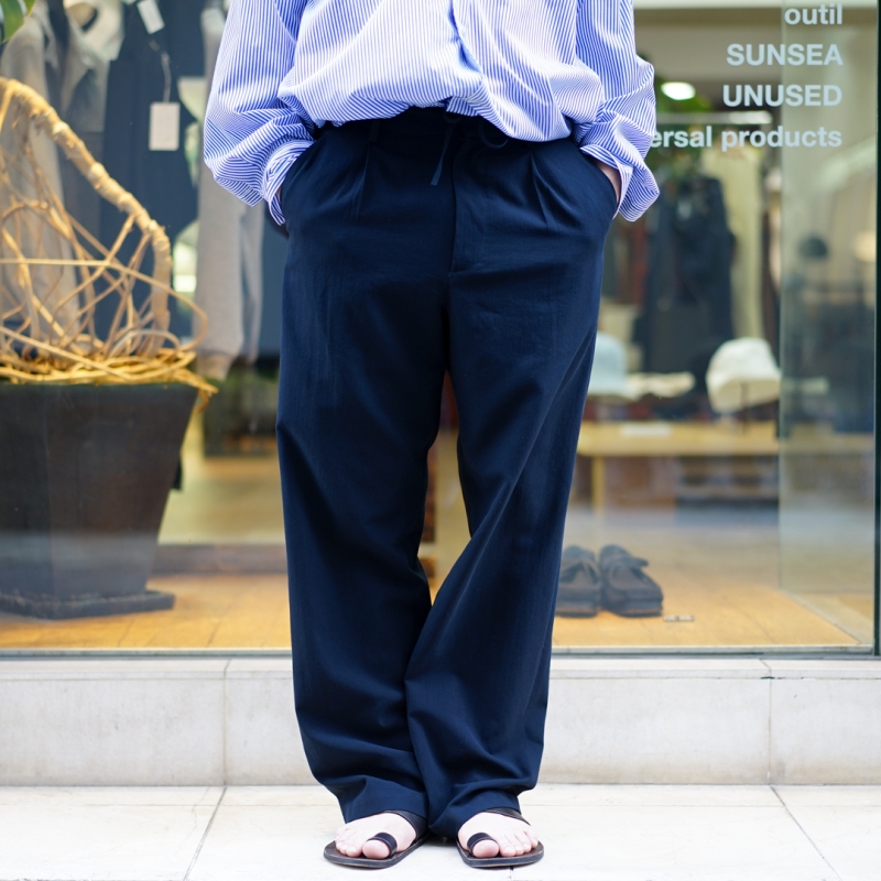パンツ 24ss HARD TWIST COTTON SILK VIYELLA Kith Auralee Hard Twist Cotton Silk Viyella Slacks - Dark