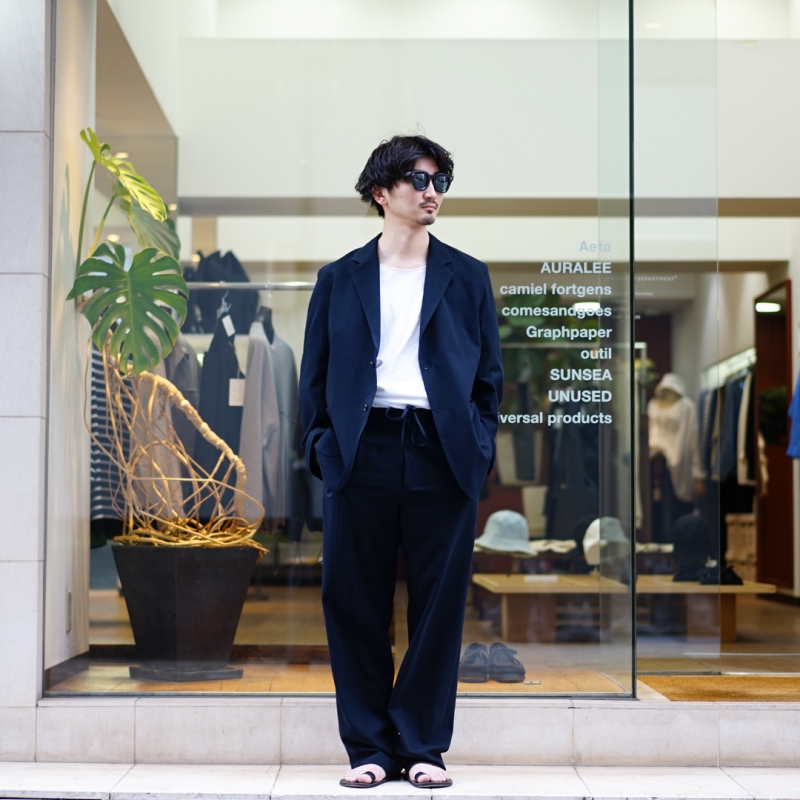 パンツ HARD TWIST COTTON SILK VIYELLA S Hard Twist Cotton Silk Viyella Slacks in Ivory - Auralee