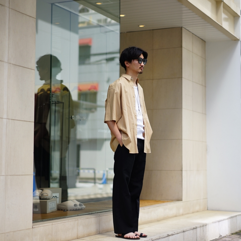 【極美品】オーラリー WASHED FINX TWILL 半袖シャツ 24SS AURALEE オーラリー】WRINKLED WASHED FINX TWILL SHIRT / WHITE