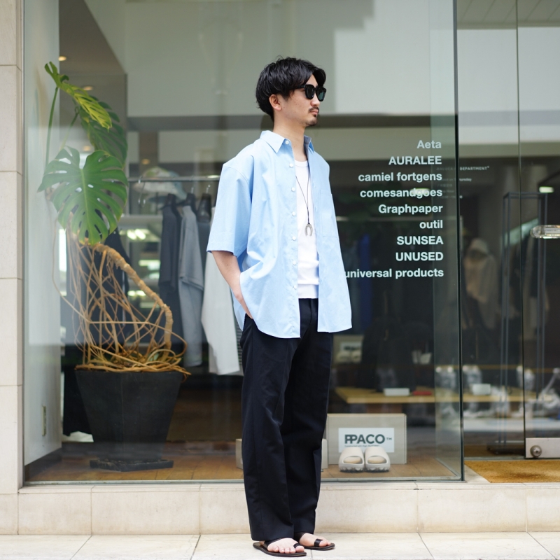 【極美品】オーラリー WASHED FINX TWILL 半袖シャツ 24SS 03291038_66061b8ff407b.jpg