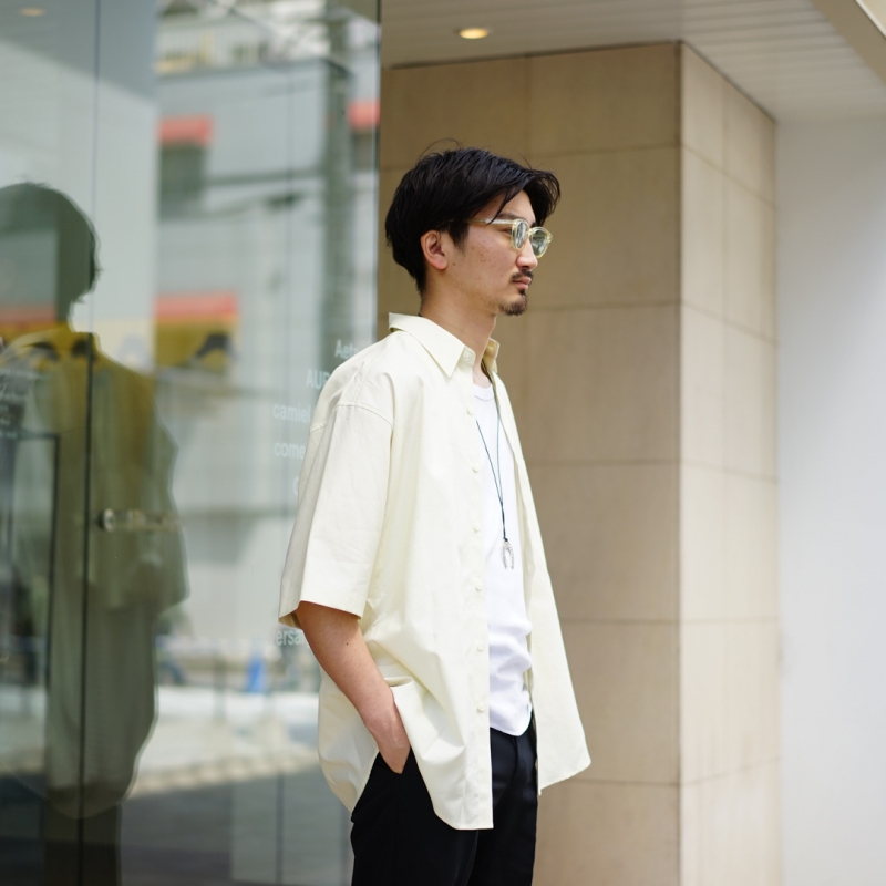 AURALEE (オーラリー)Washed Finx Twill Big Half Sleeved Shirt