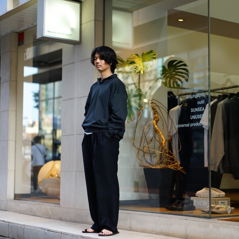 AURALEE Pima Light Sweat Polo Black美品❗️ Pima Light Sweat Polo in Ink Black