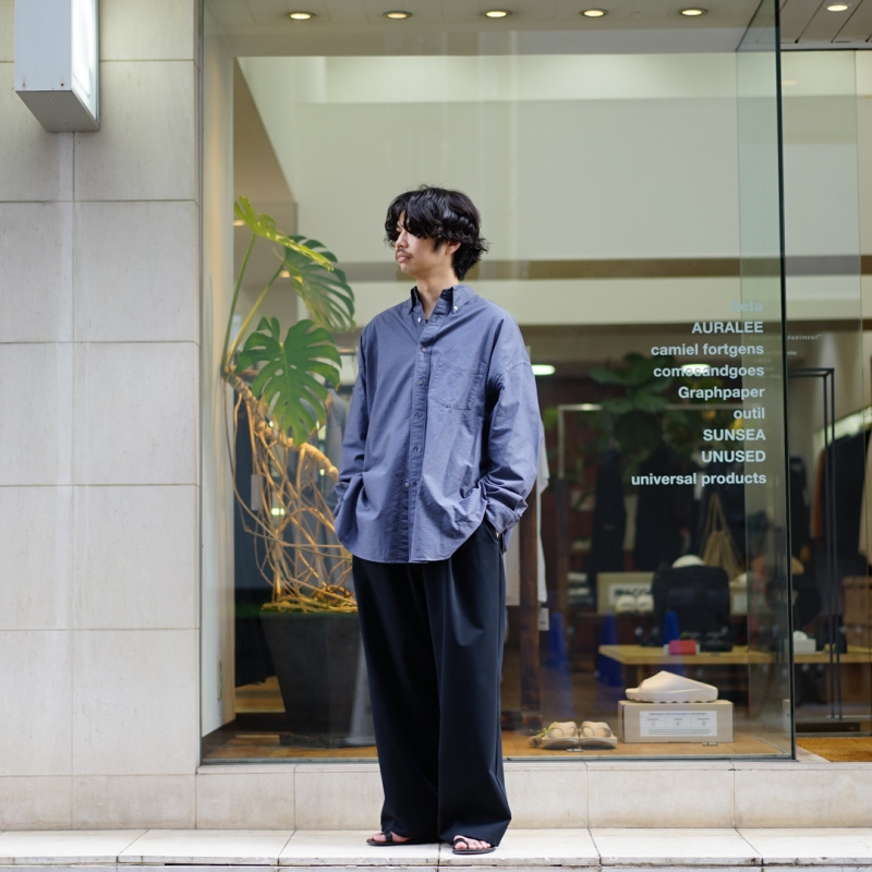 グラフペーパー 23AW Oxford Oversized B.D Shirt BASIC] Oxford L/S Oversized B.D Pullover Shirt – Graphpaper