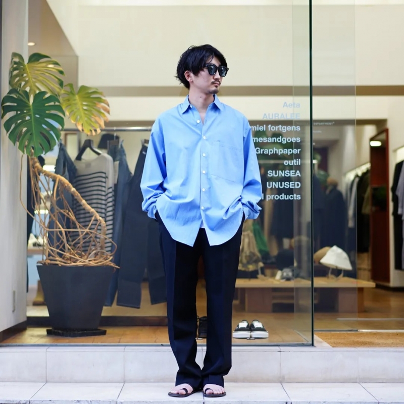 本日までauraleeオーラリー25ss WASHED FINX SHIRT5 AURALEE オーラリー 25SS WASHED FINX TWILL BIG HALF SLEEVED