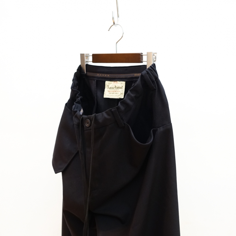 SUNSEA(サンシー) N.M Thickened Wide Pants/BK