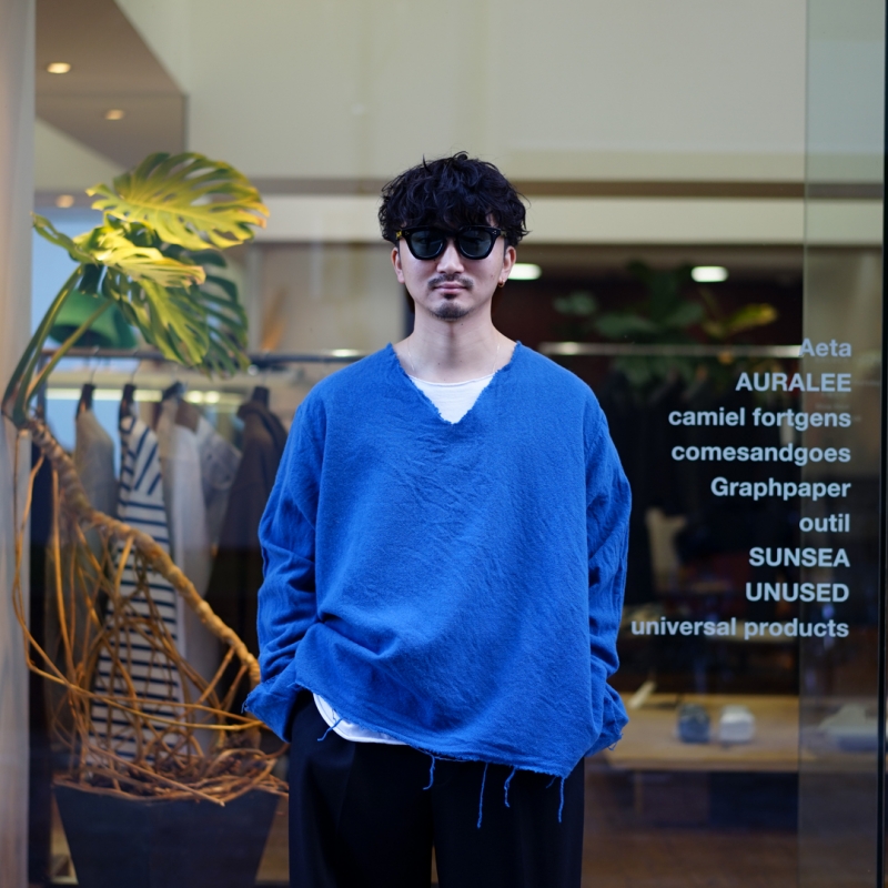SUNSEA(サンシー) 31th Collectionの新作、Shrinkage V-Neckのご紹介