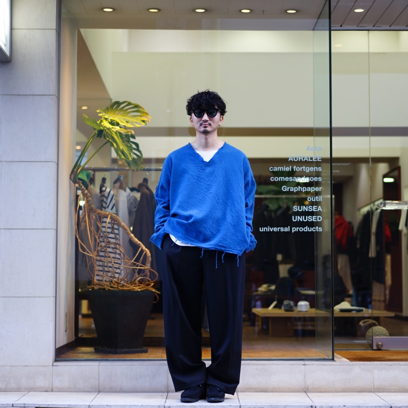 SUNSEA(サンシー) 31th Collectionの新作、Shrinkage V-Neckのご紹介