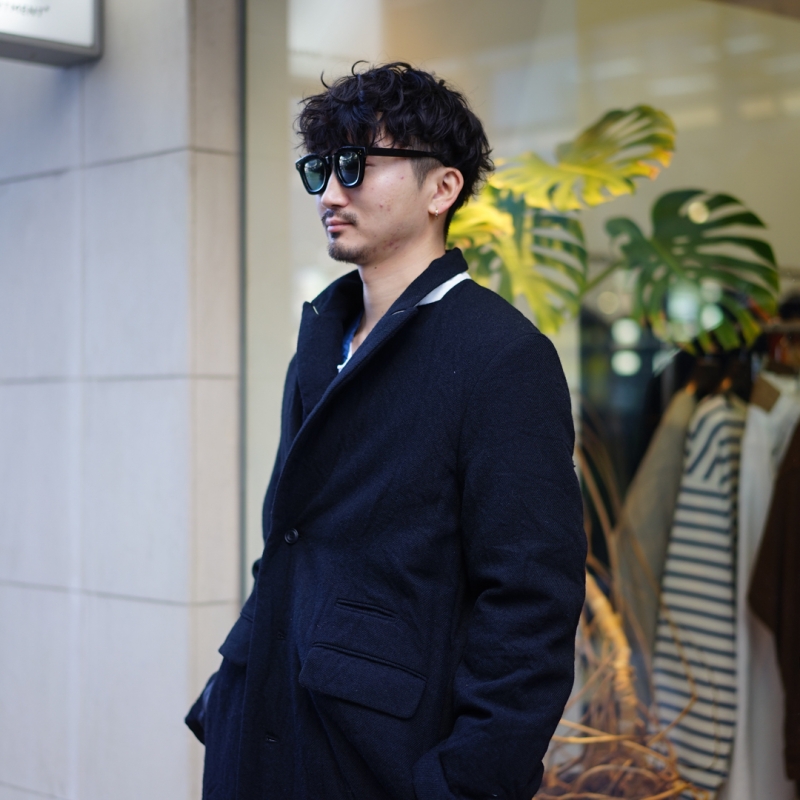 SUNSEA (サンシー) 31th Collectionの新作、British Wool Long Coat/BK