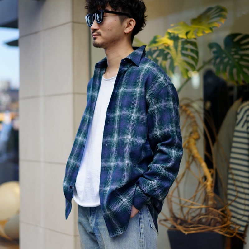 AURALEE (オーラリー) の新作、Airy Wool Check Shirt(A25AS01WN