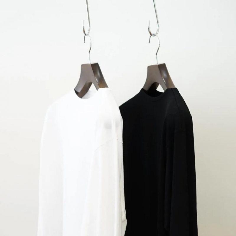 AURALEE (オーラリー) Luster Plaiting Boat-Neck L/S Tee/White/Black