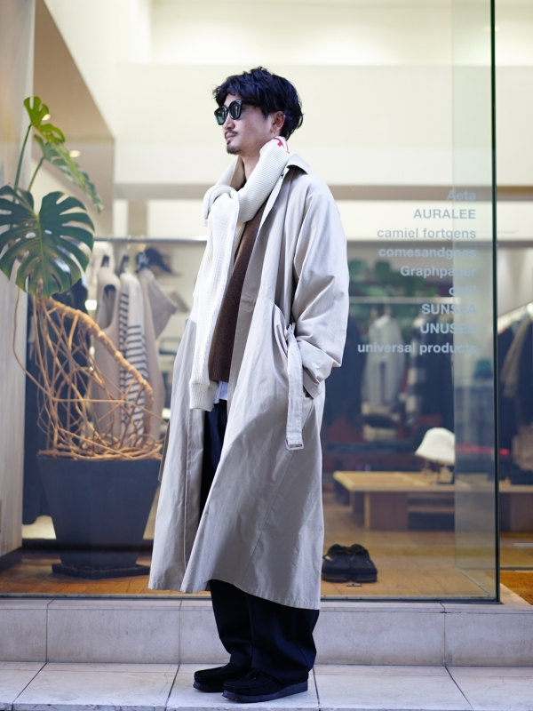 SUNSEA(サンシー) 31th Collectionの新作、Soutien Collar Coatのご
